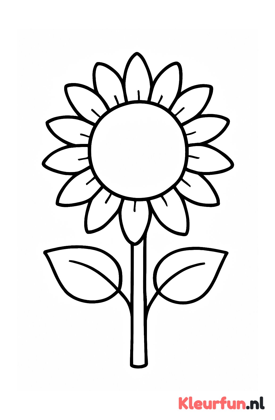 Zonnebloem met bladeren
