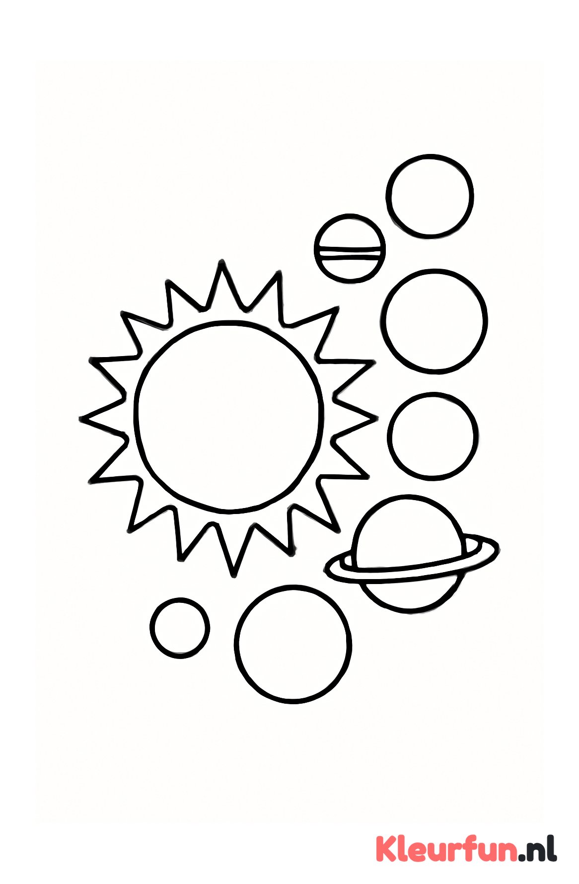 Zonnestelsel met grote planeten voor peuters