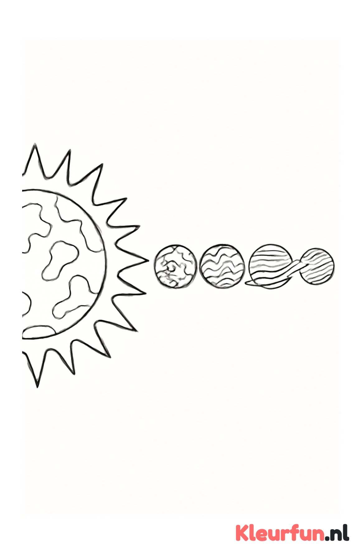 Zonnestelsel met planeten in lijn