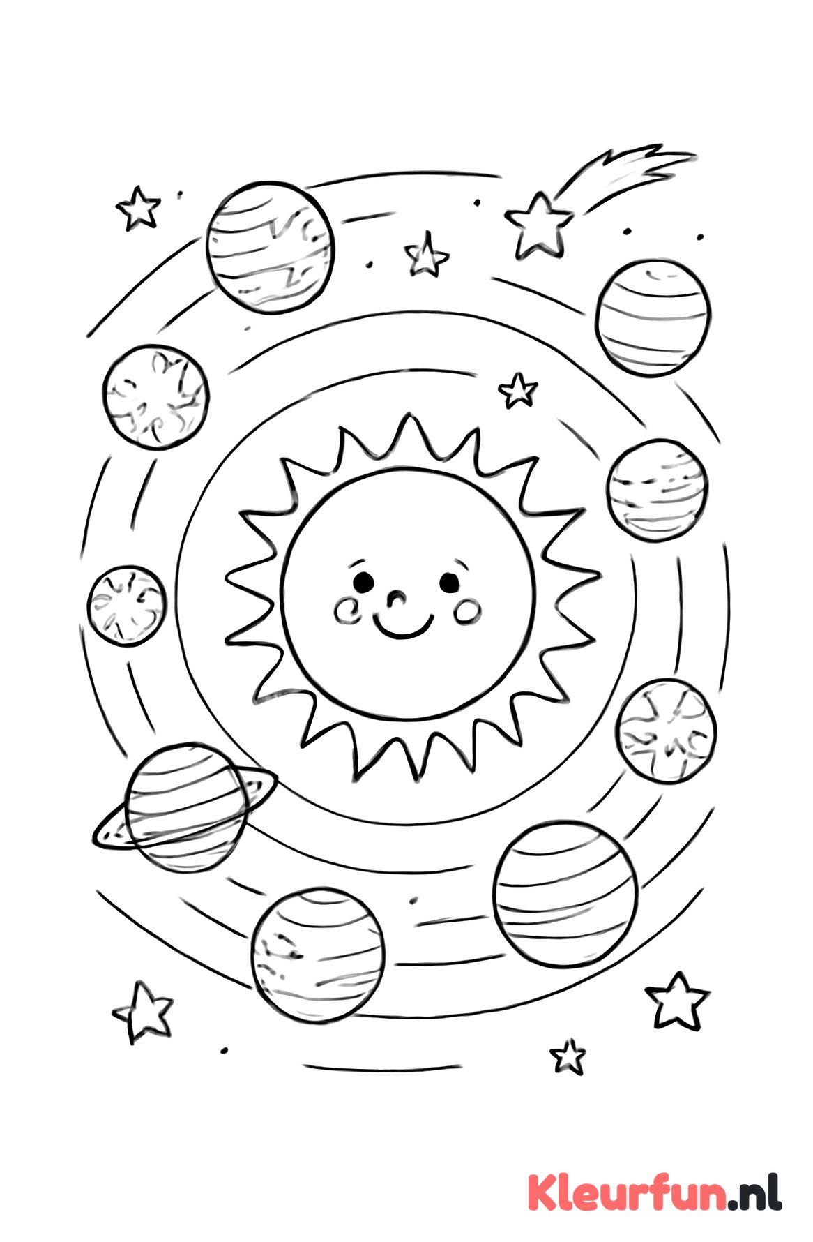 Zonnestelsel met de Zon en Planeten
