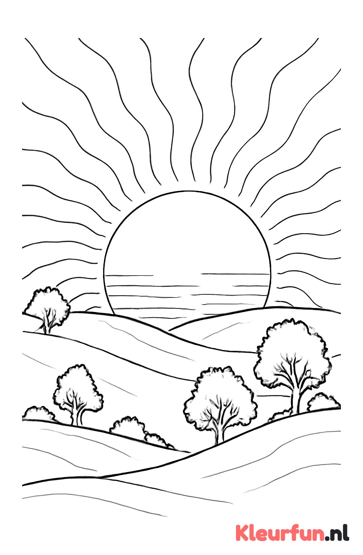 Zonsondergang aan de horizon