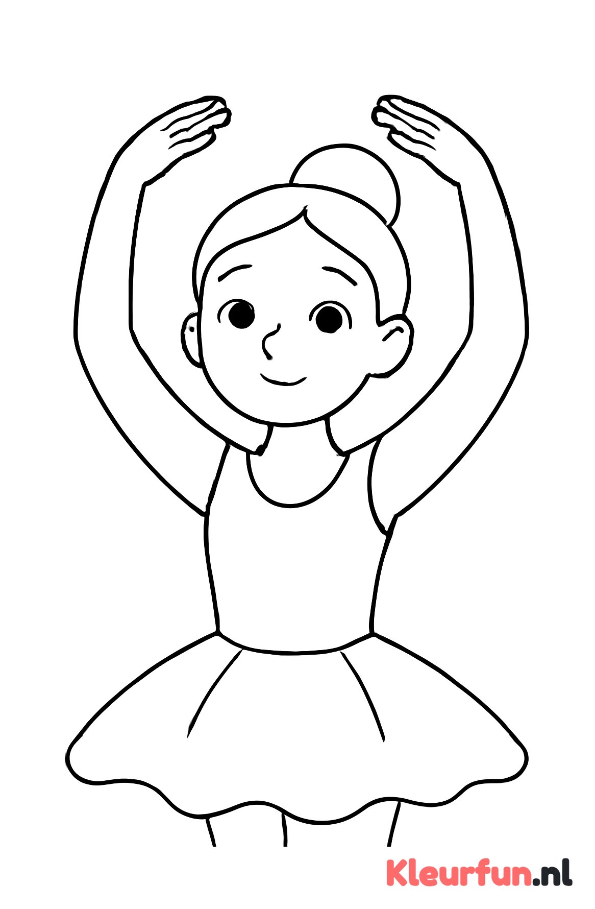 Ballerina met elegante armen omhoog