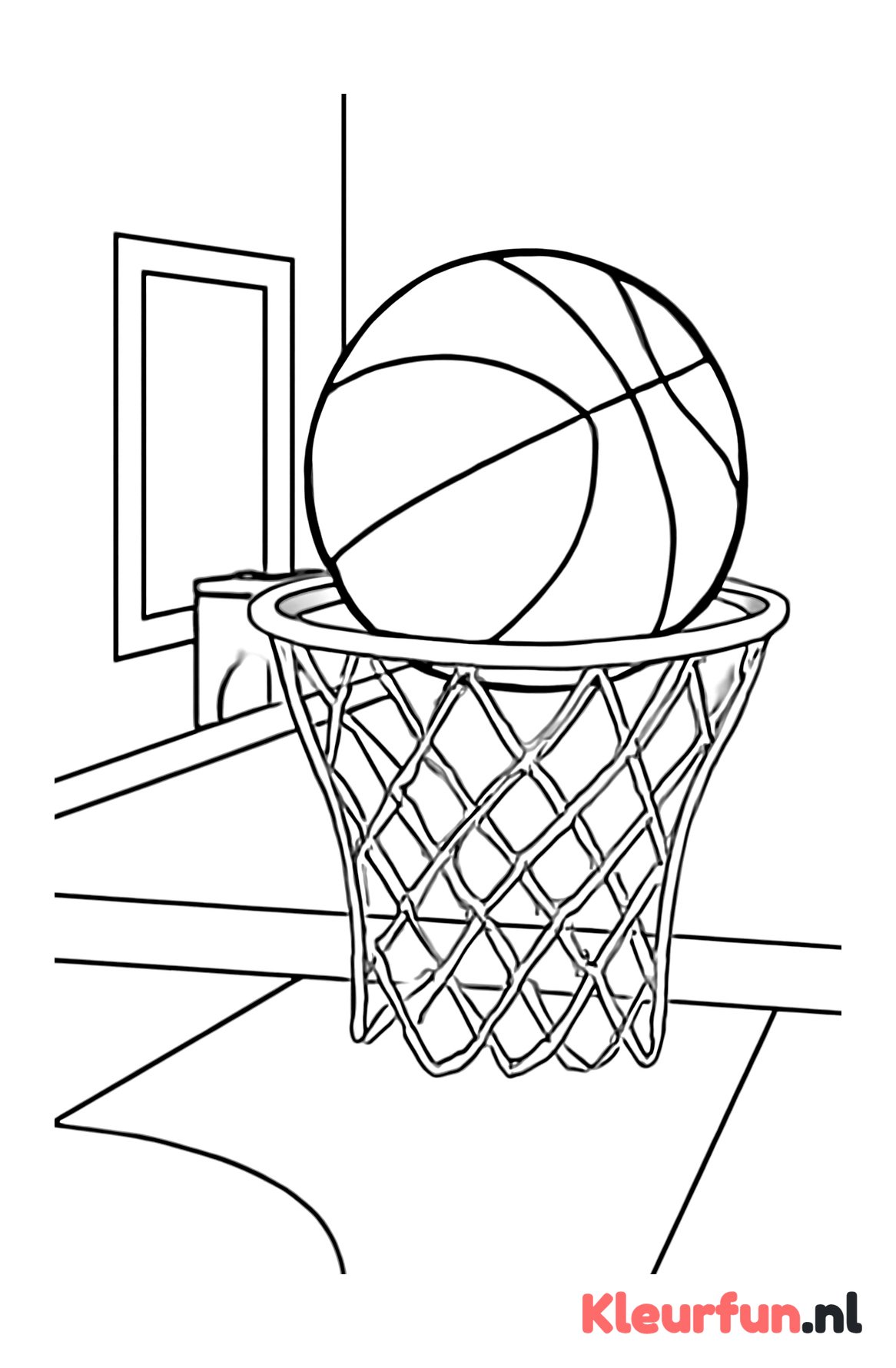 Basketbal door het net