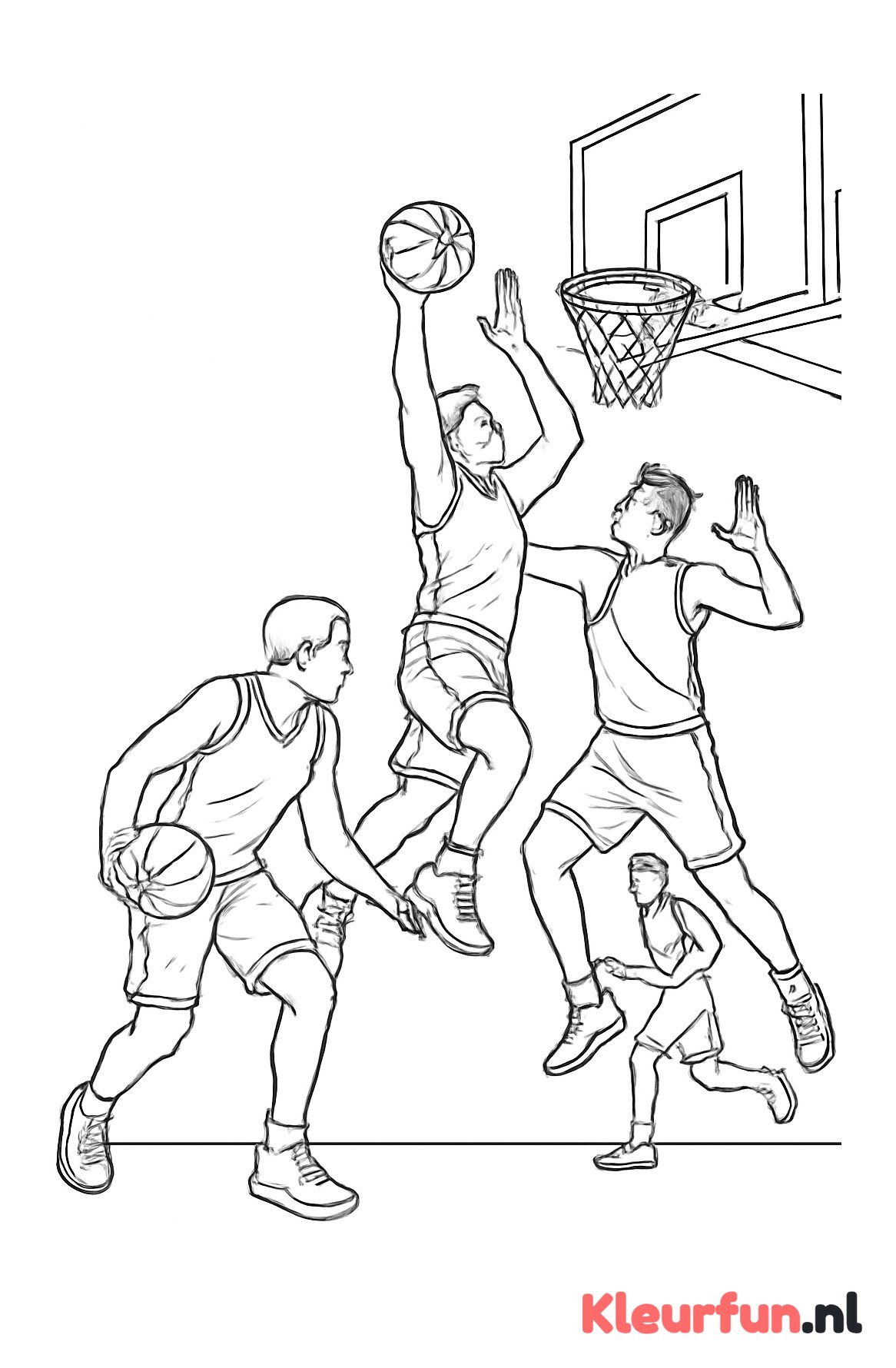 Dynamische Basketbalwedstrijd