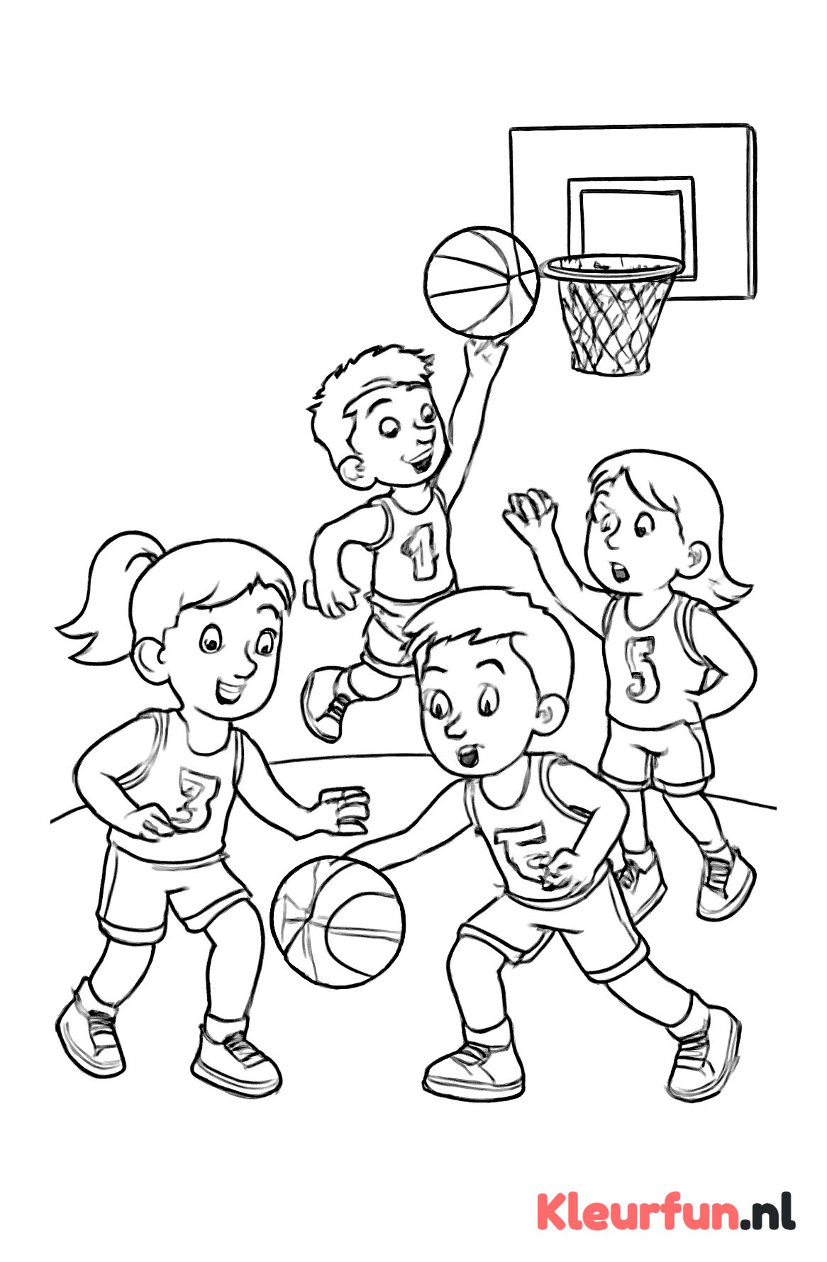 Basketbalwedstrijd kinderen
