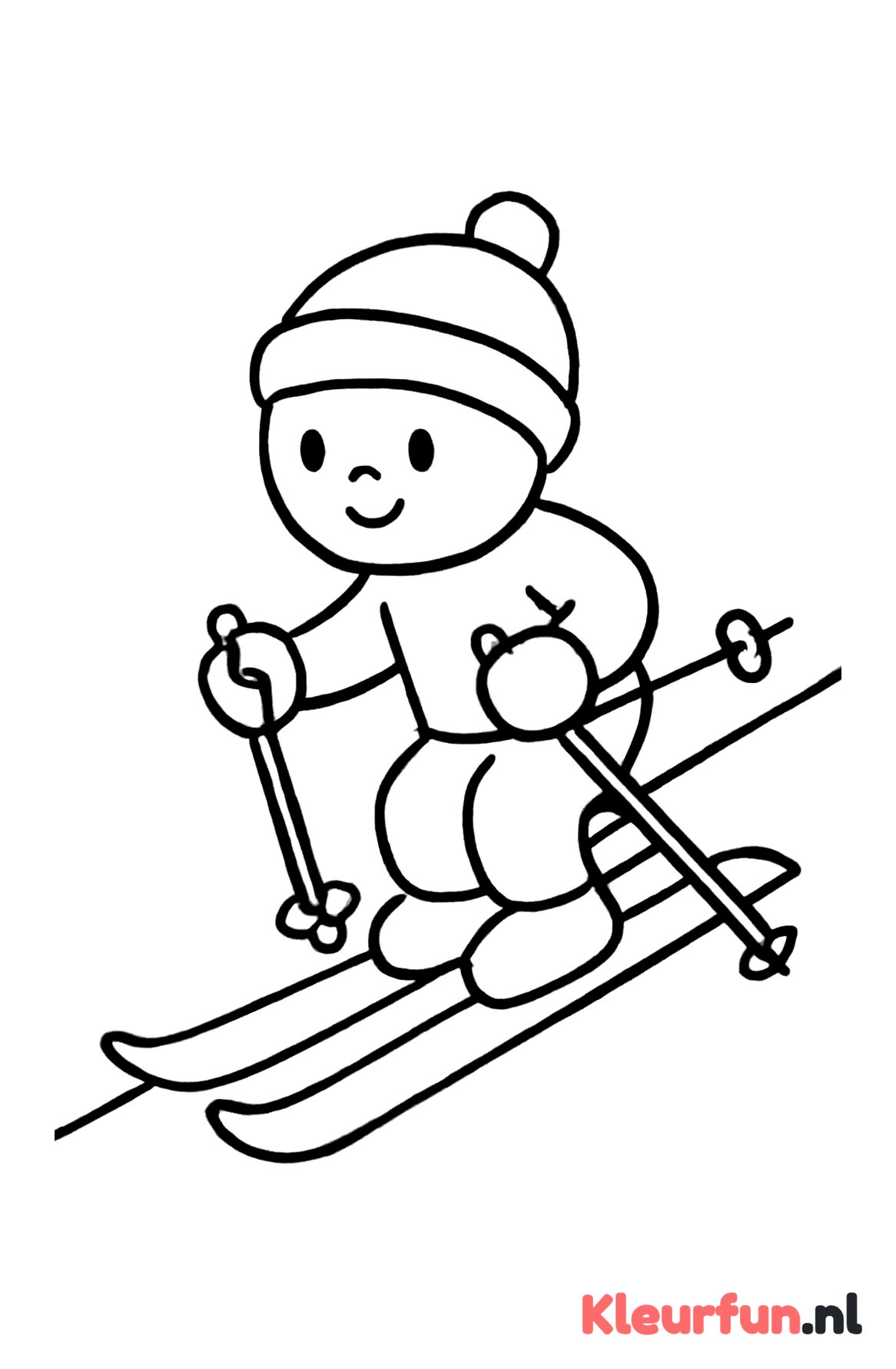 Eenvoudige peuter skiër op berg