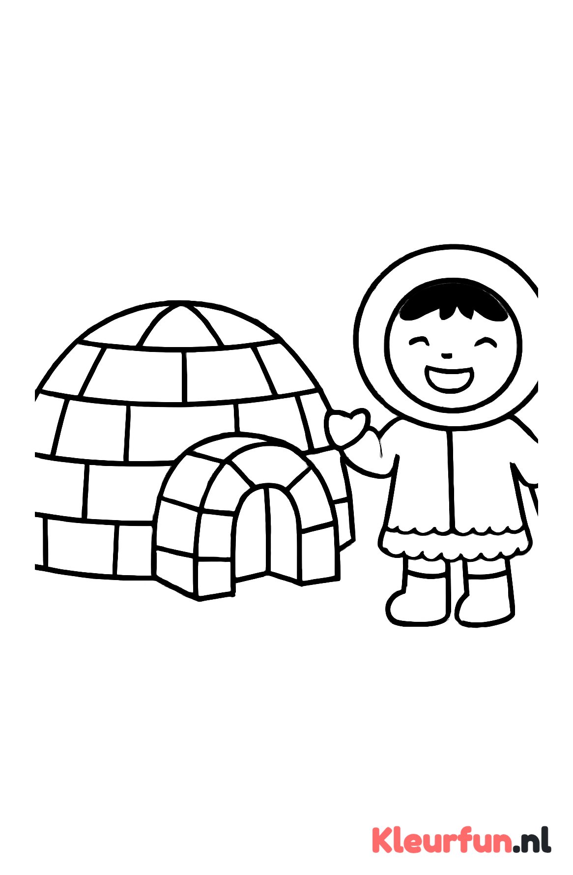 Eskimo met iglo