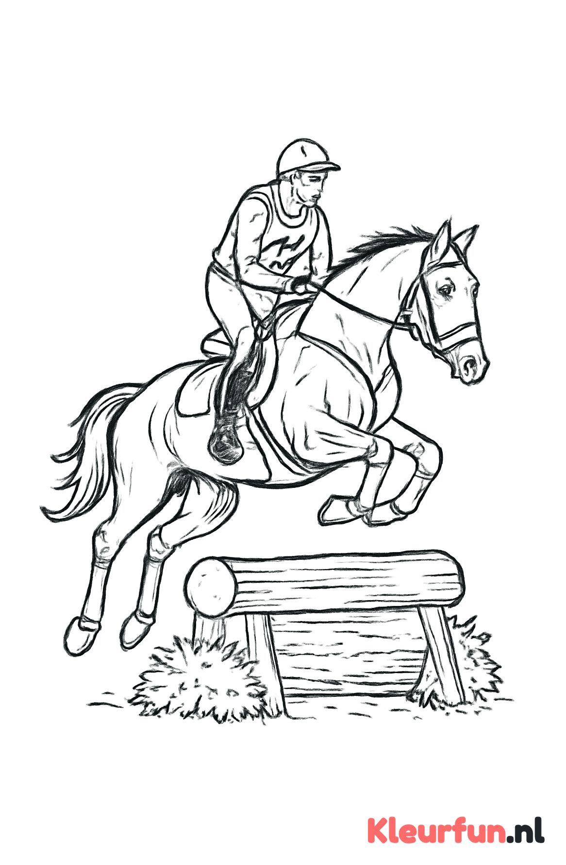 Ruiter in actie bij eventing
