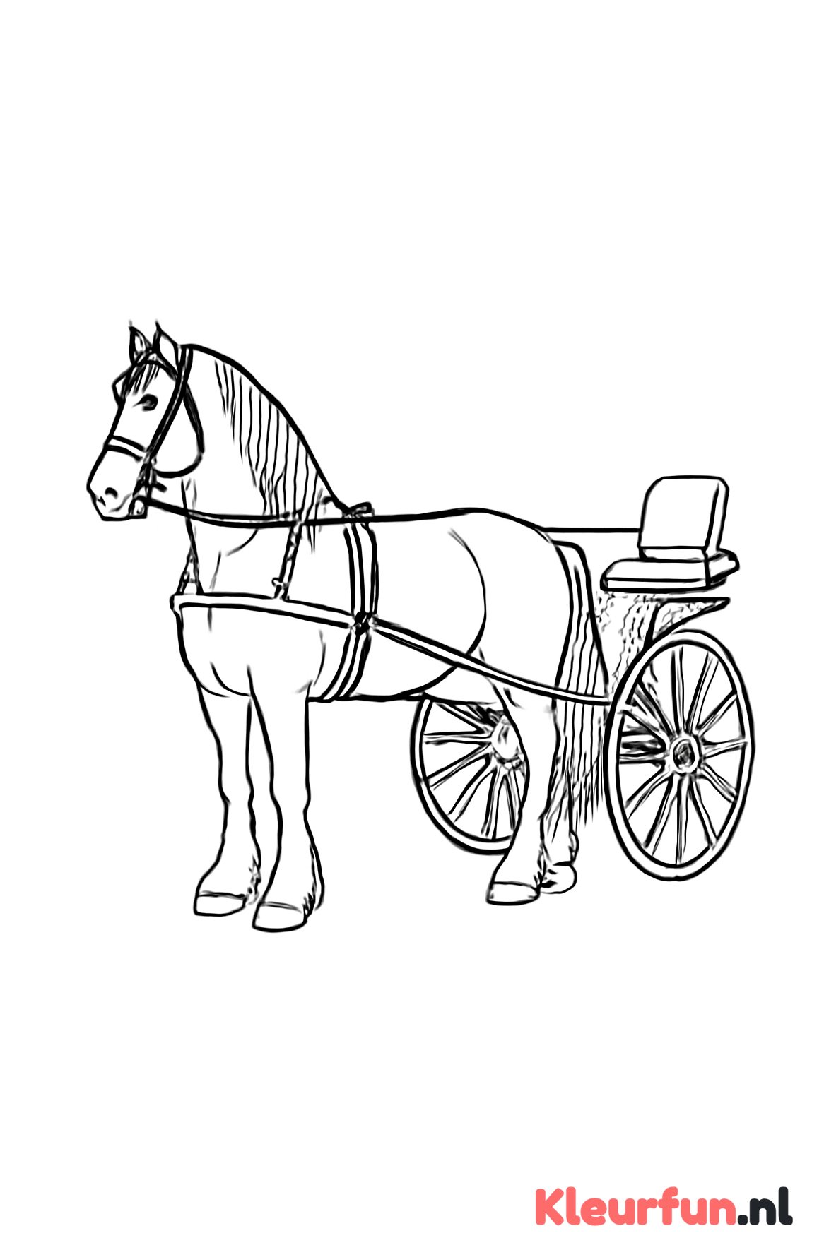 Fries paard met wagen