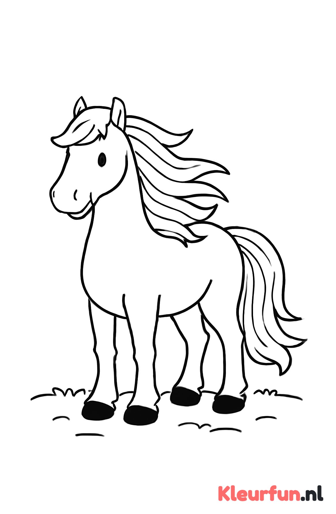 Fries paard met lange manen