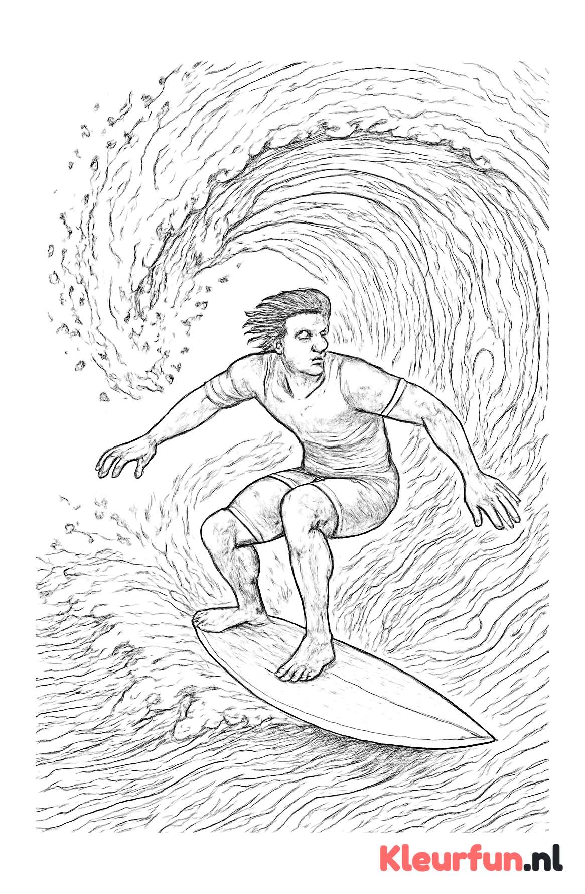 Golfsurfer op een Grote Golf