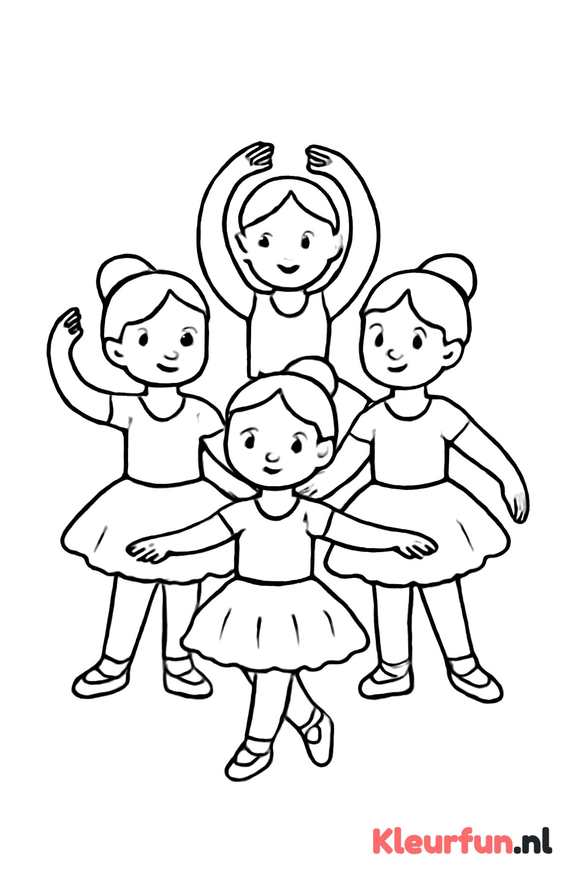 Groep balletdansers in pose