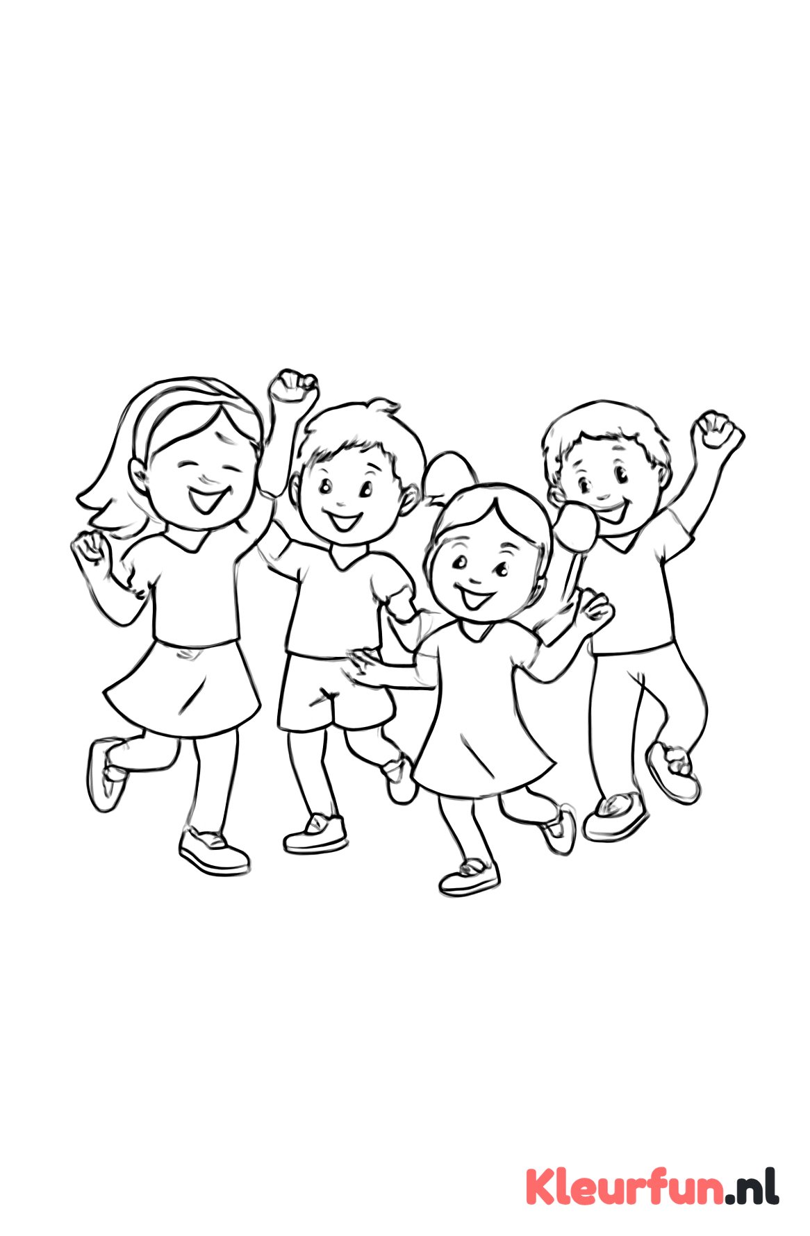 Groep Kinderen die Samen Dansen