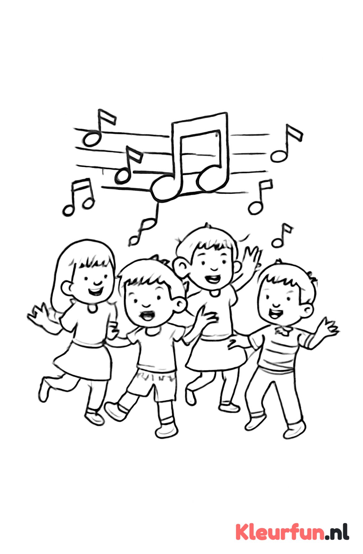 Groep Kinderen Die Dansen op Muziek