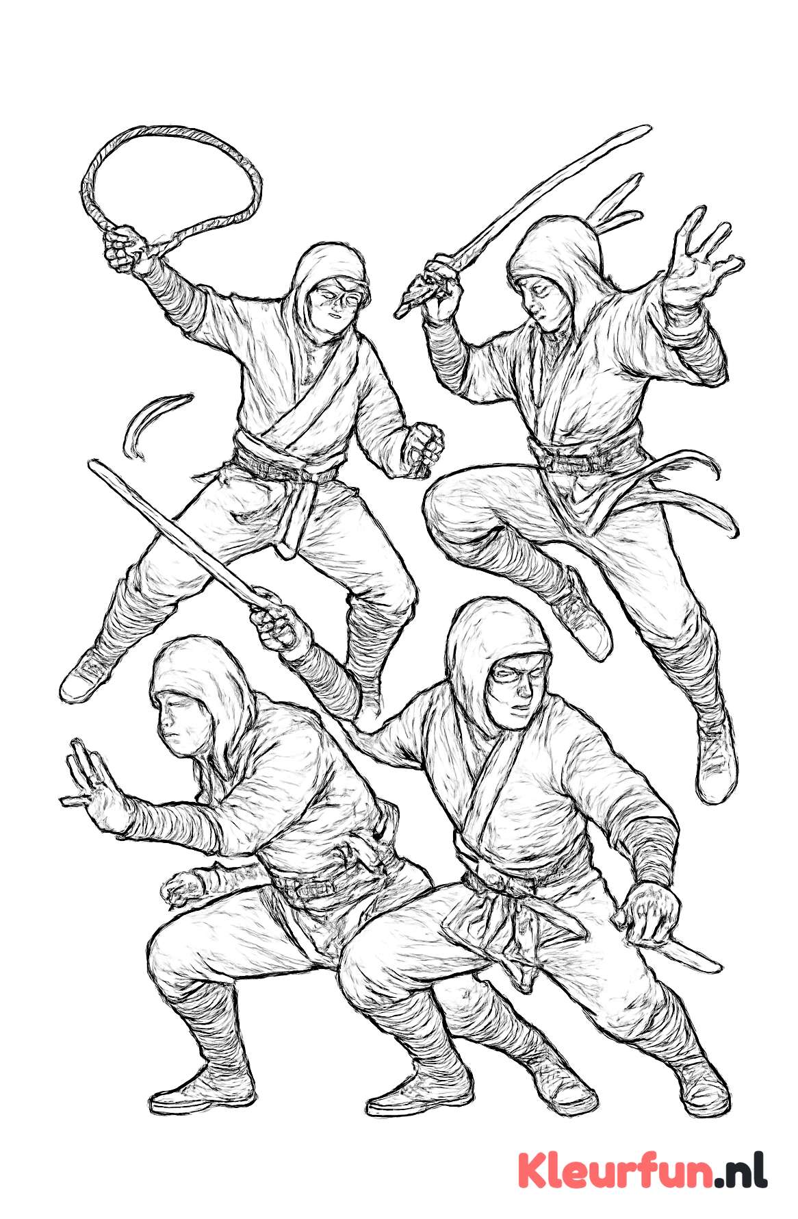 Groep Ninja's in Actie