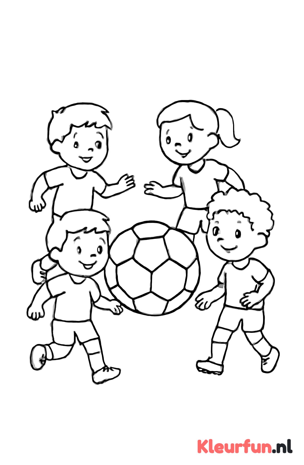 Groep voetballers die spelen