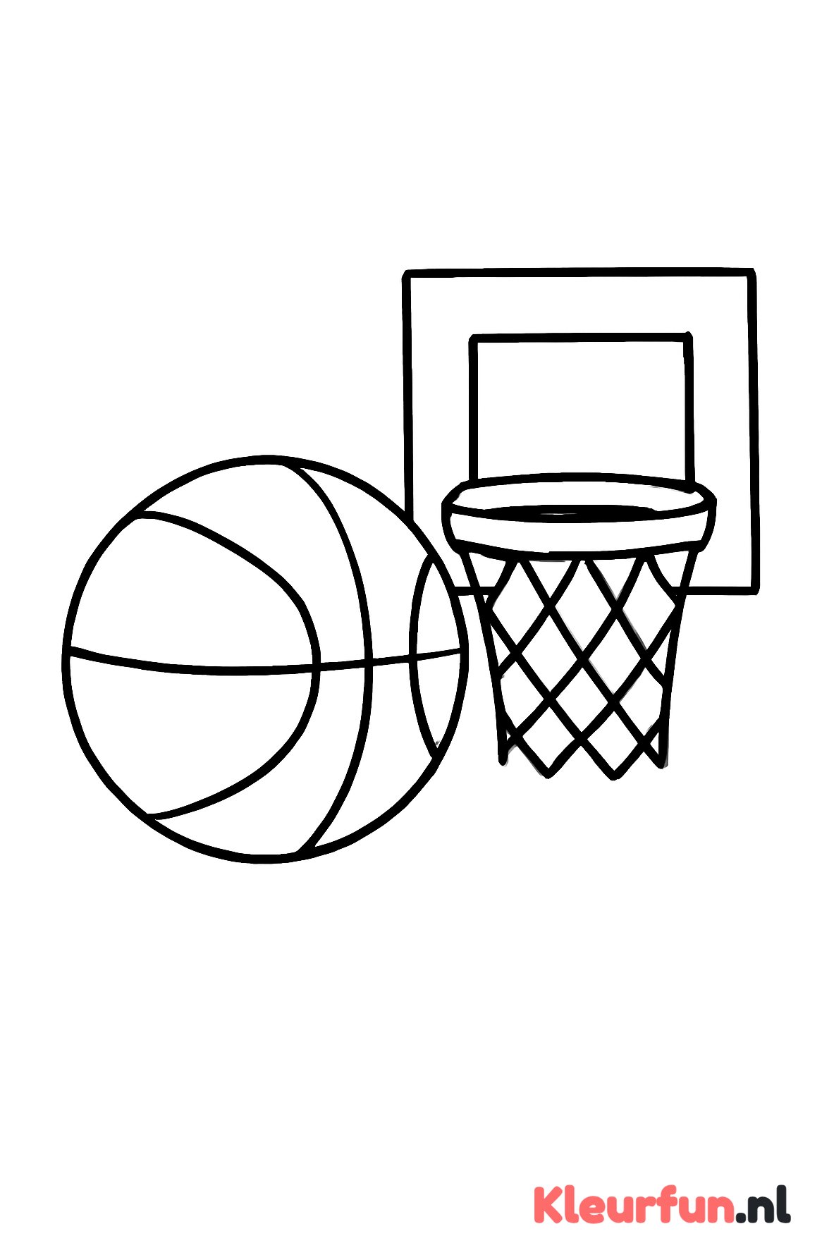 Grote basketbal en basket net