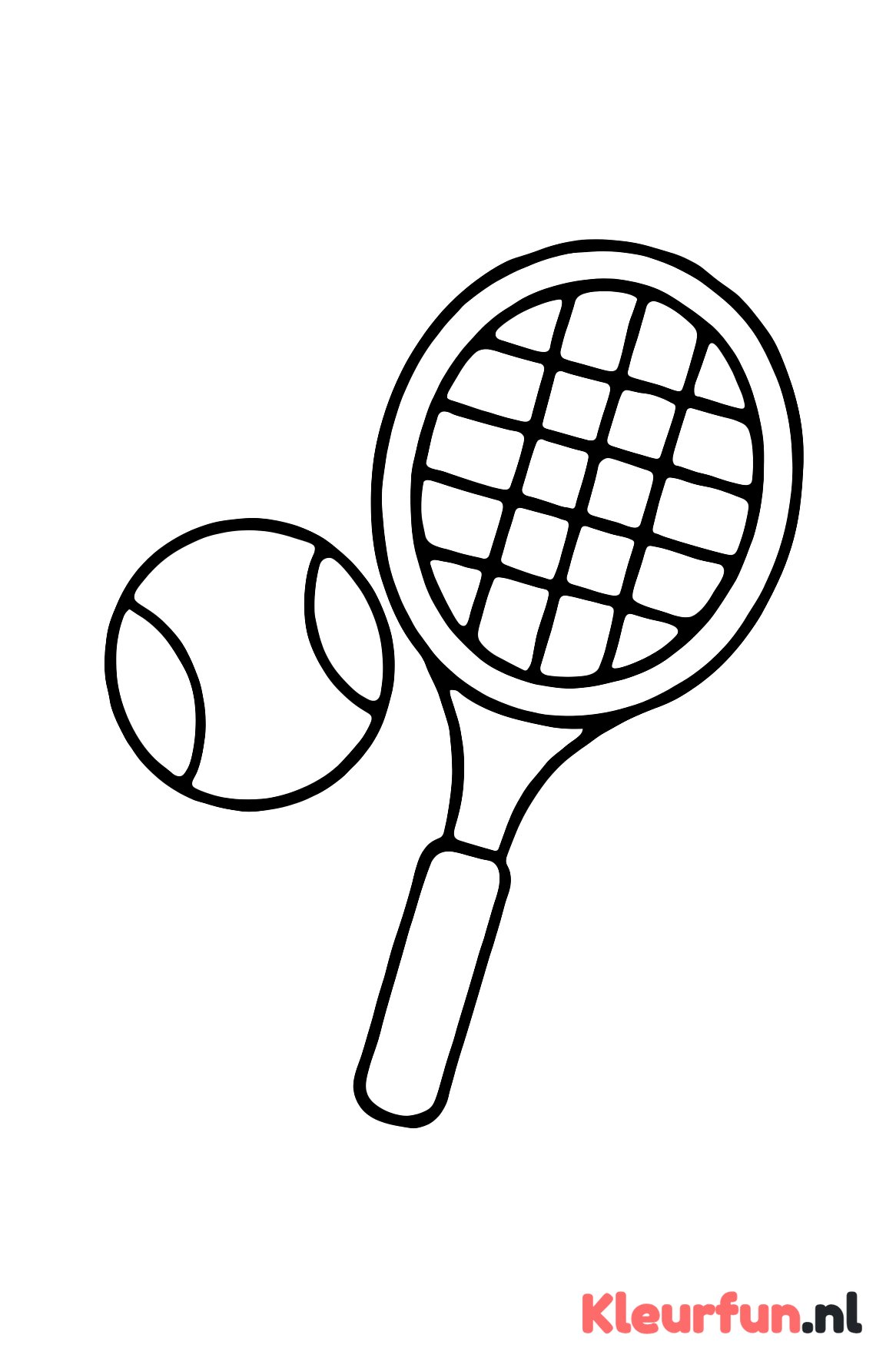 Grote tennisbal met racket