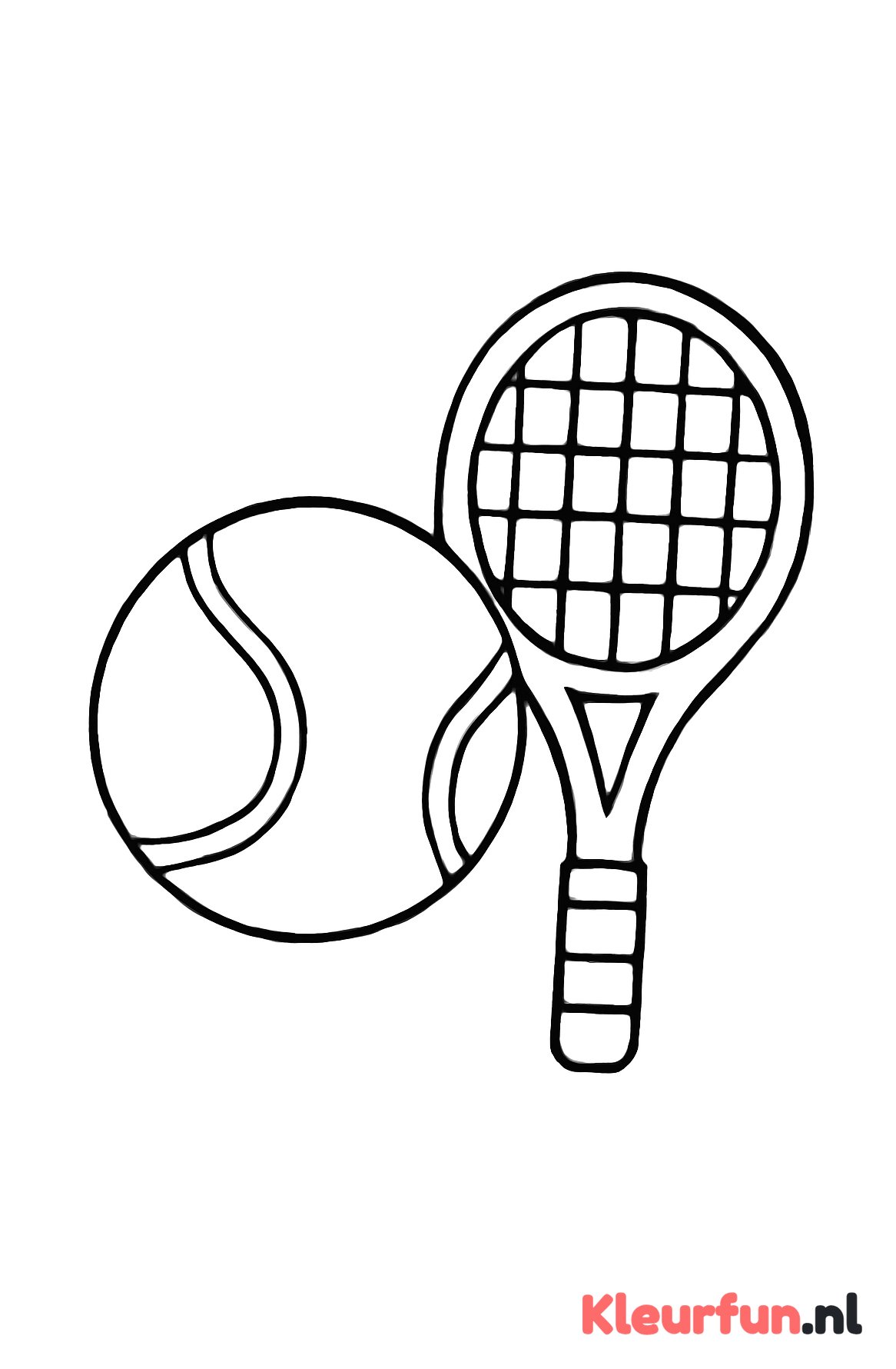 Grote tennisbal en racket