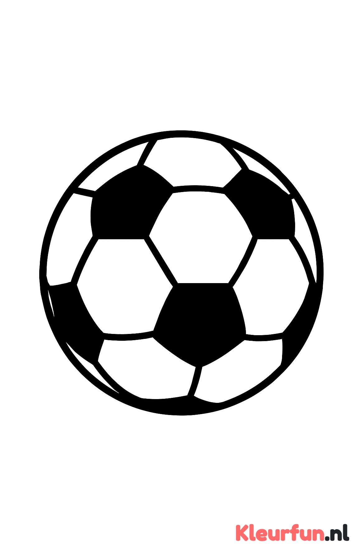 Grote voetbal kleurplaat voor peuters
