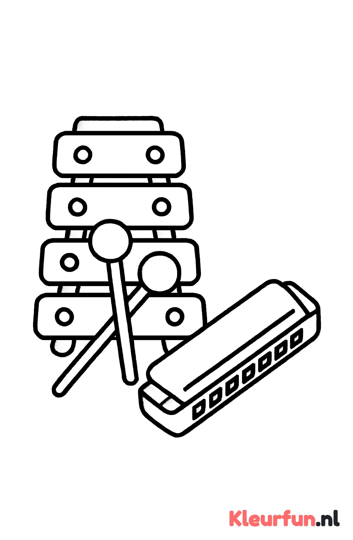 Simpele xylofoon en mondharmonica