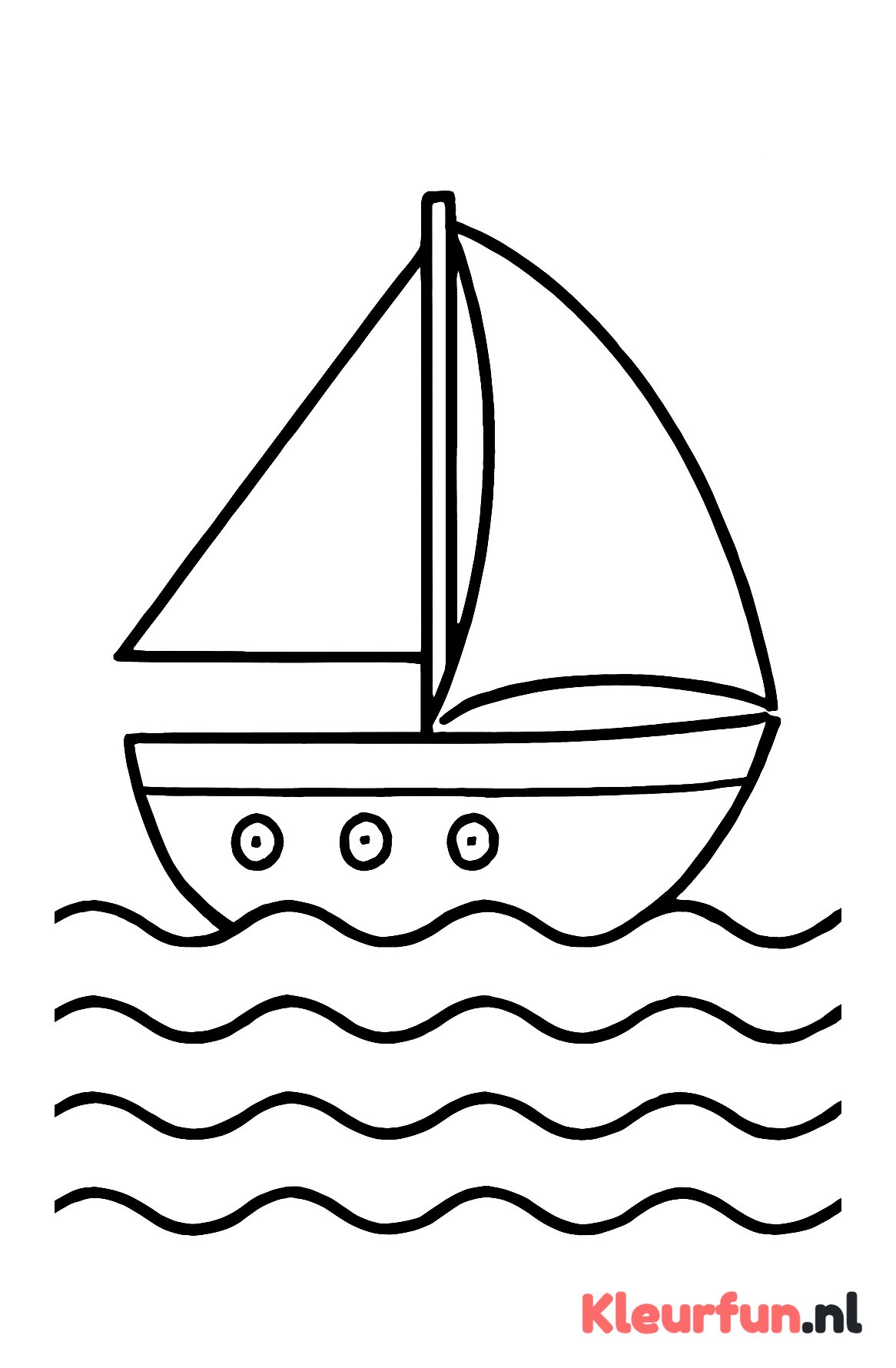 Grote zeilboot op zee