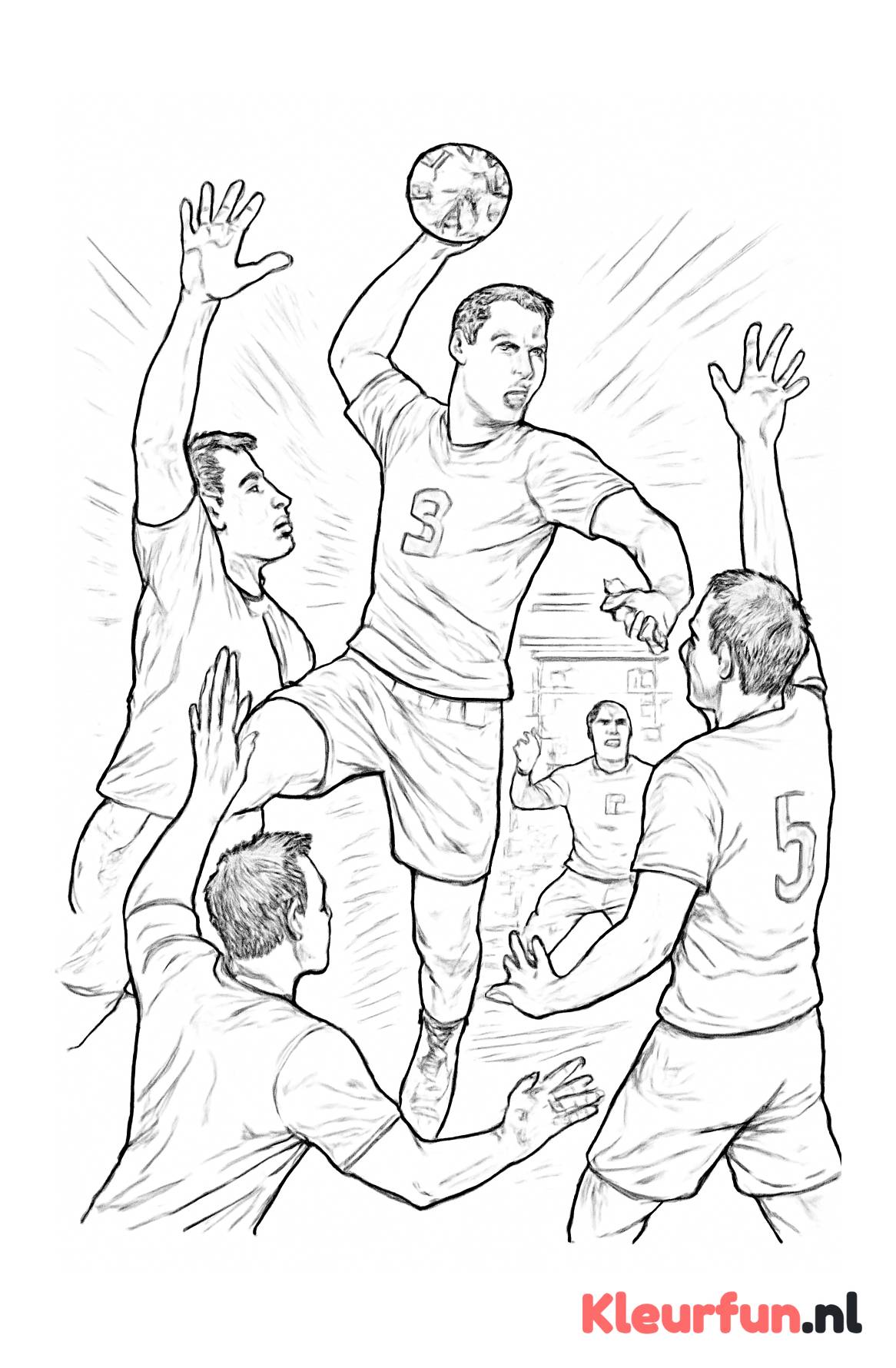 Handbalspel met actie