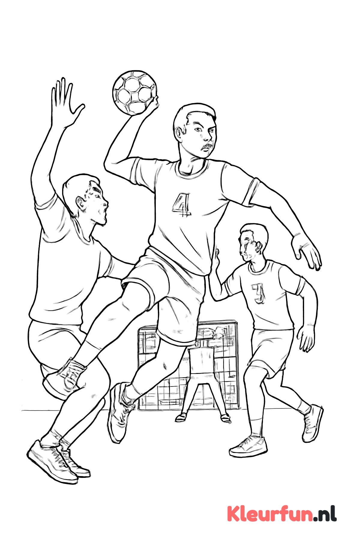 Handbalwedstrijd in actie