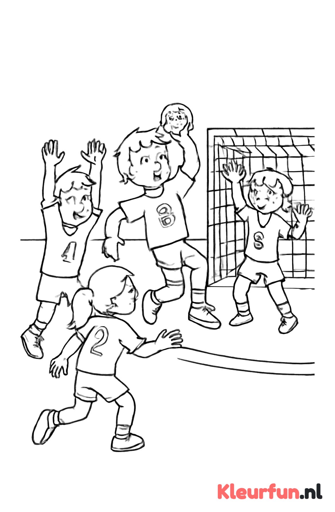 Acties tijdens een handbalwedstrijd