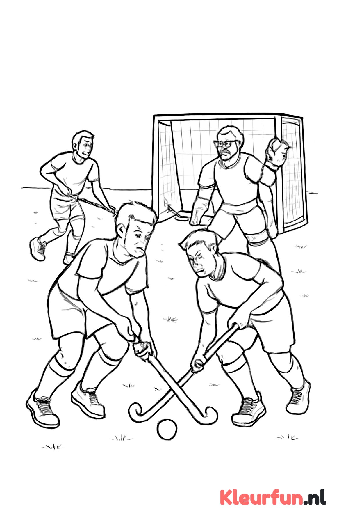 Hockeywedstrijd in Actie