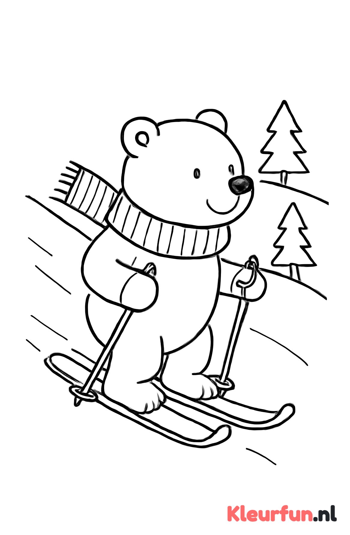 IJsbeer op de ski’s