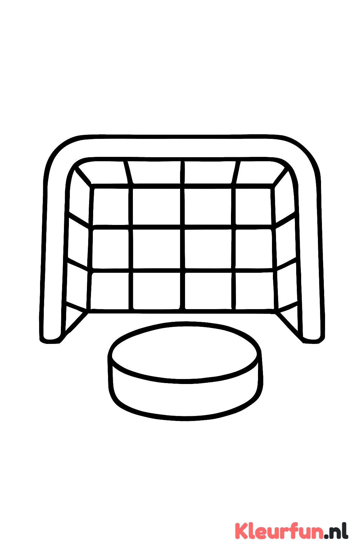 IJshockey doel met puck