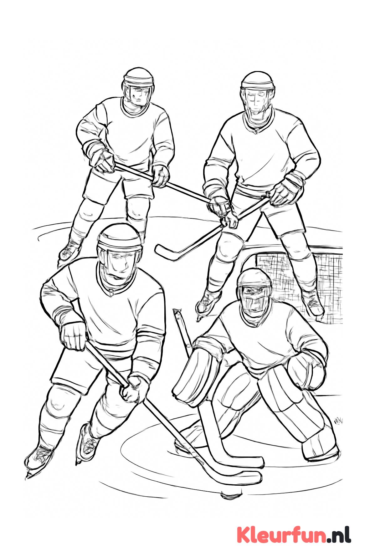 IJshockeyteam op het ijs