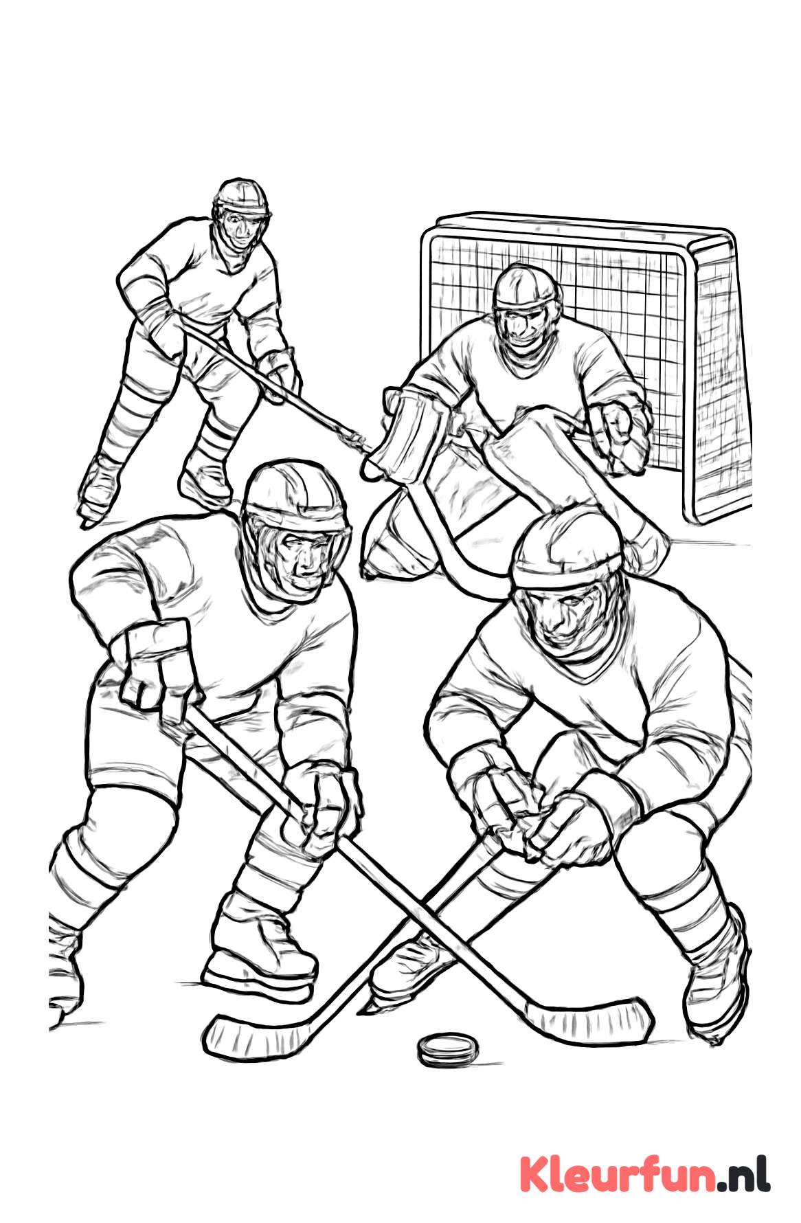 IJshockeywedstrijd in actie