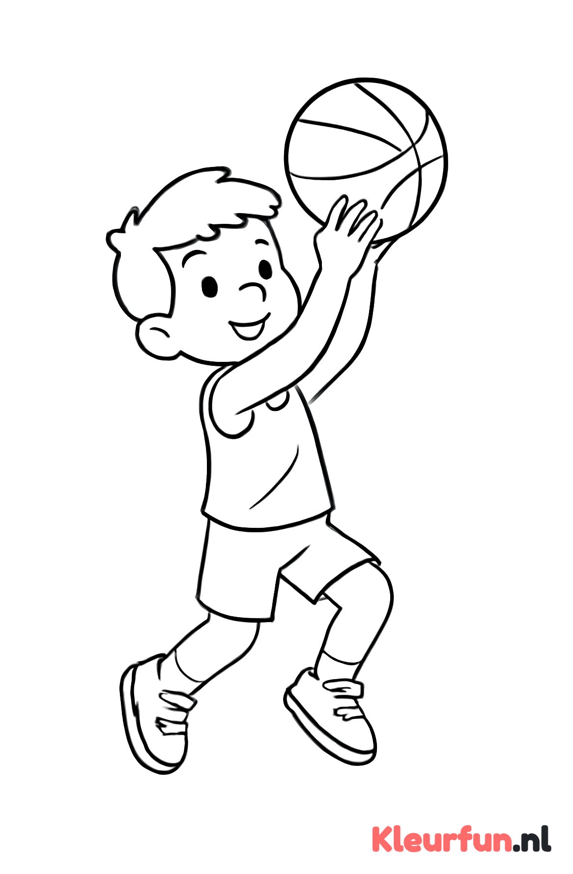 Jongen maakt jump shot
