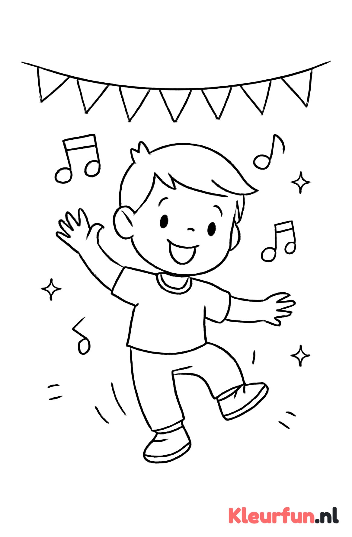 Jongen springt tijdens dansfeestje