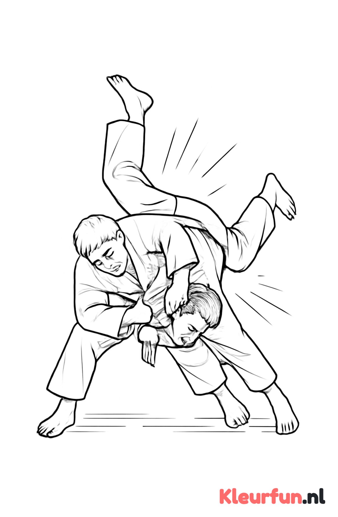 Judo actie met grepen