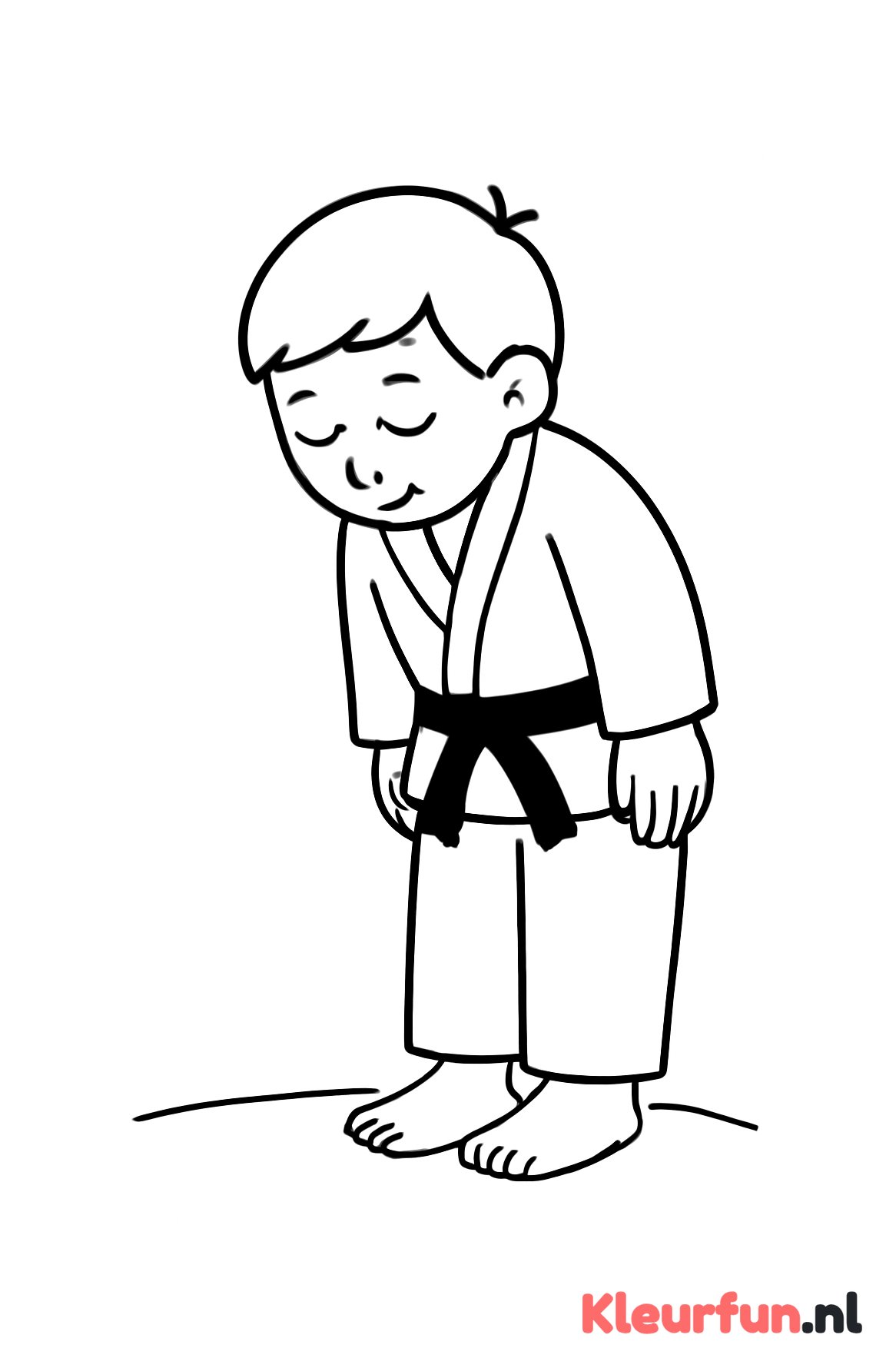 Judoka maakt buiging