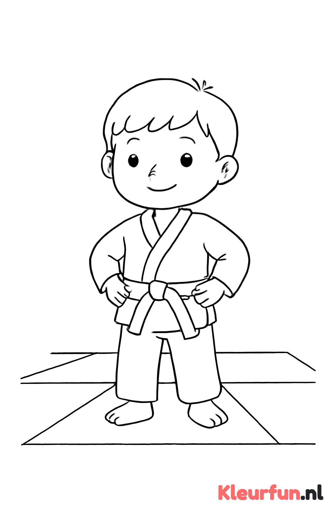 Kleuter met judopak