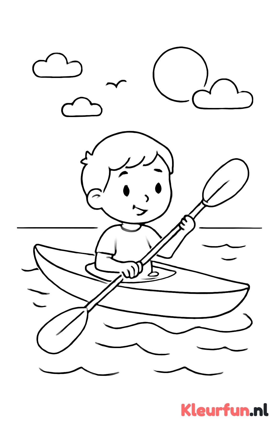 Kajak op zee