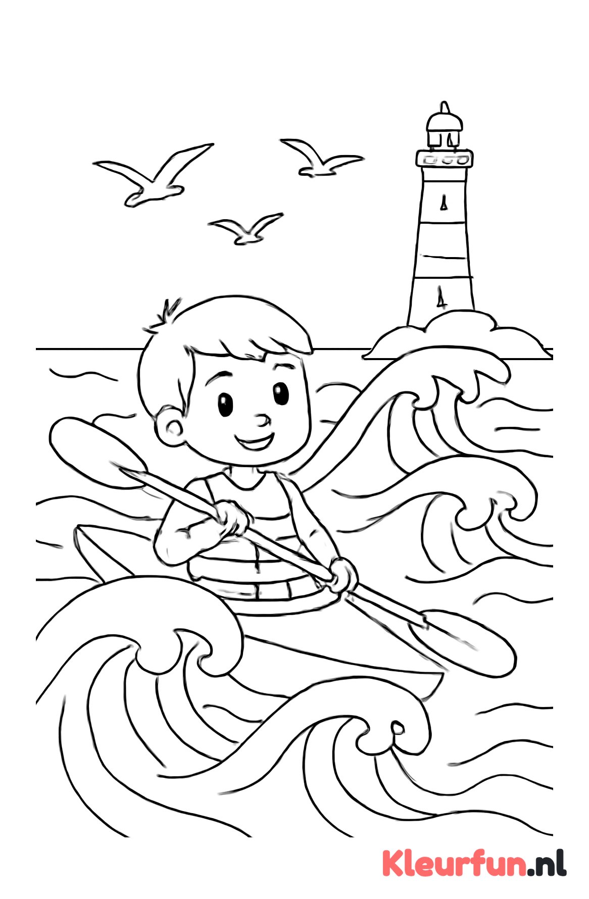 Kajakken op zee