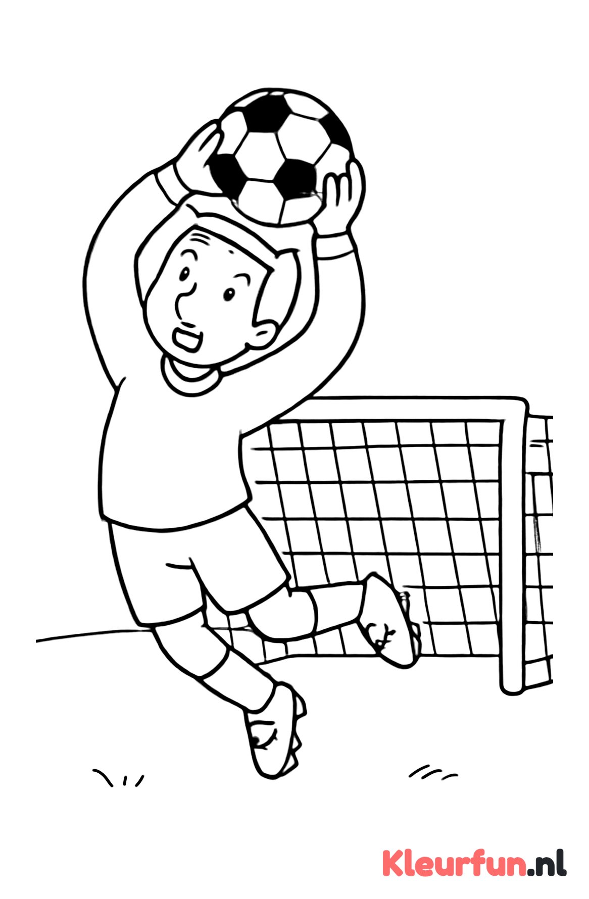 Keeper vangt de bal