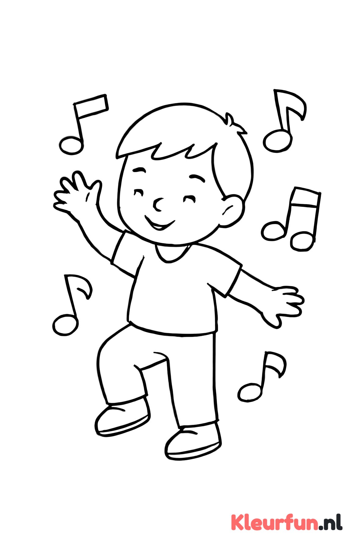 Kind Danst met Muzieknoten