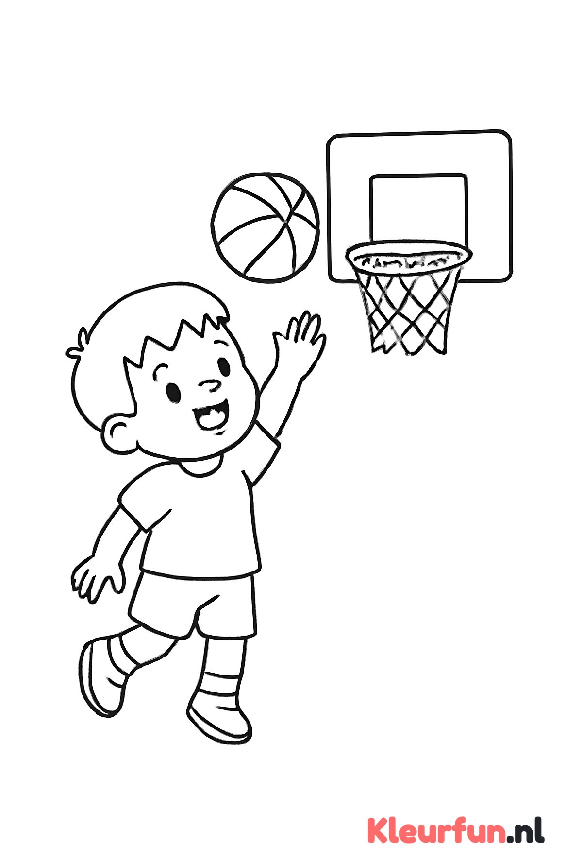 Kind gooit basketbal