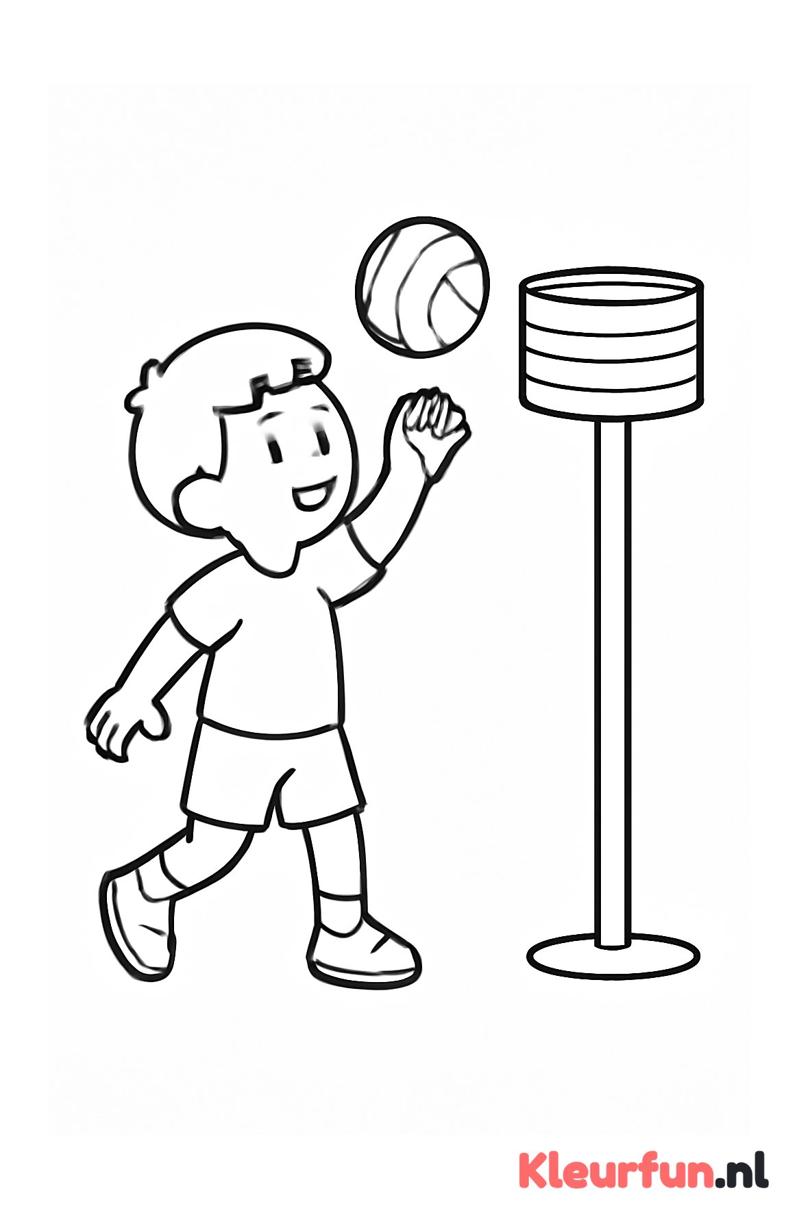 Kind gooit korfbal