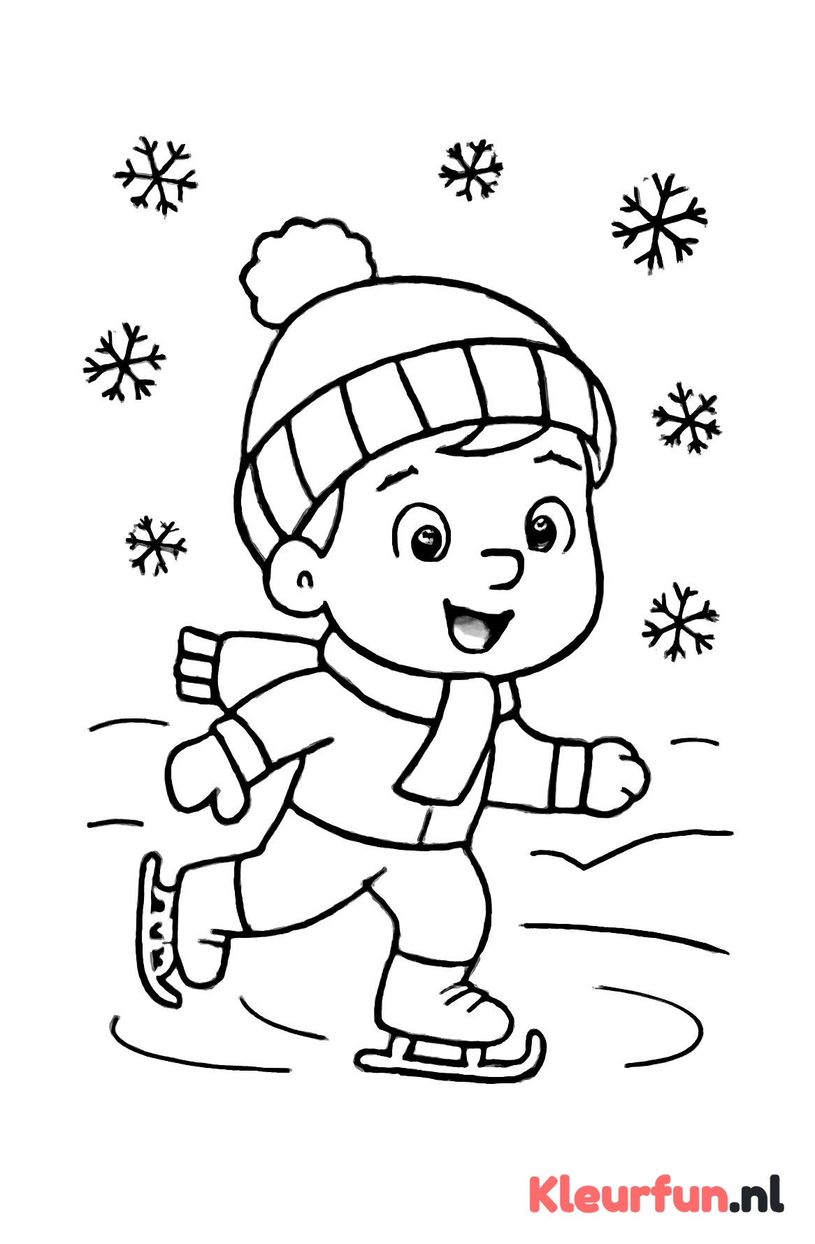 Kind met Muts Schaatst Vooruit