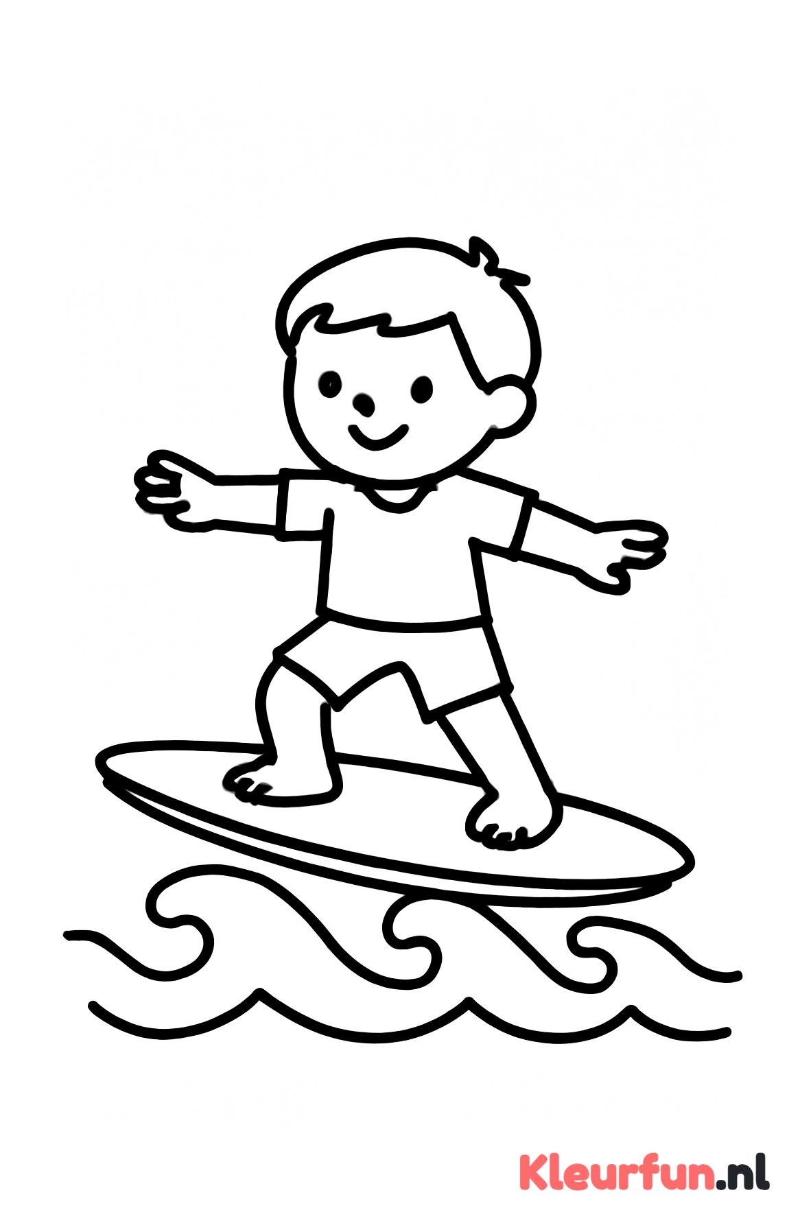 Kind op surfplank