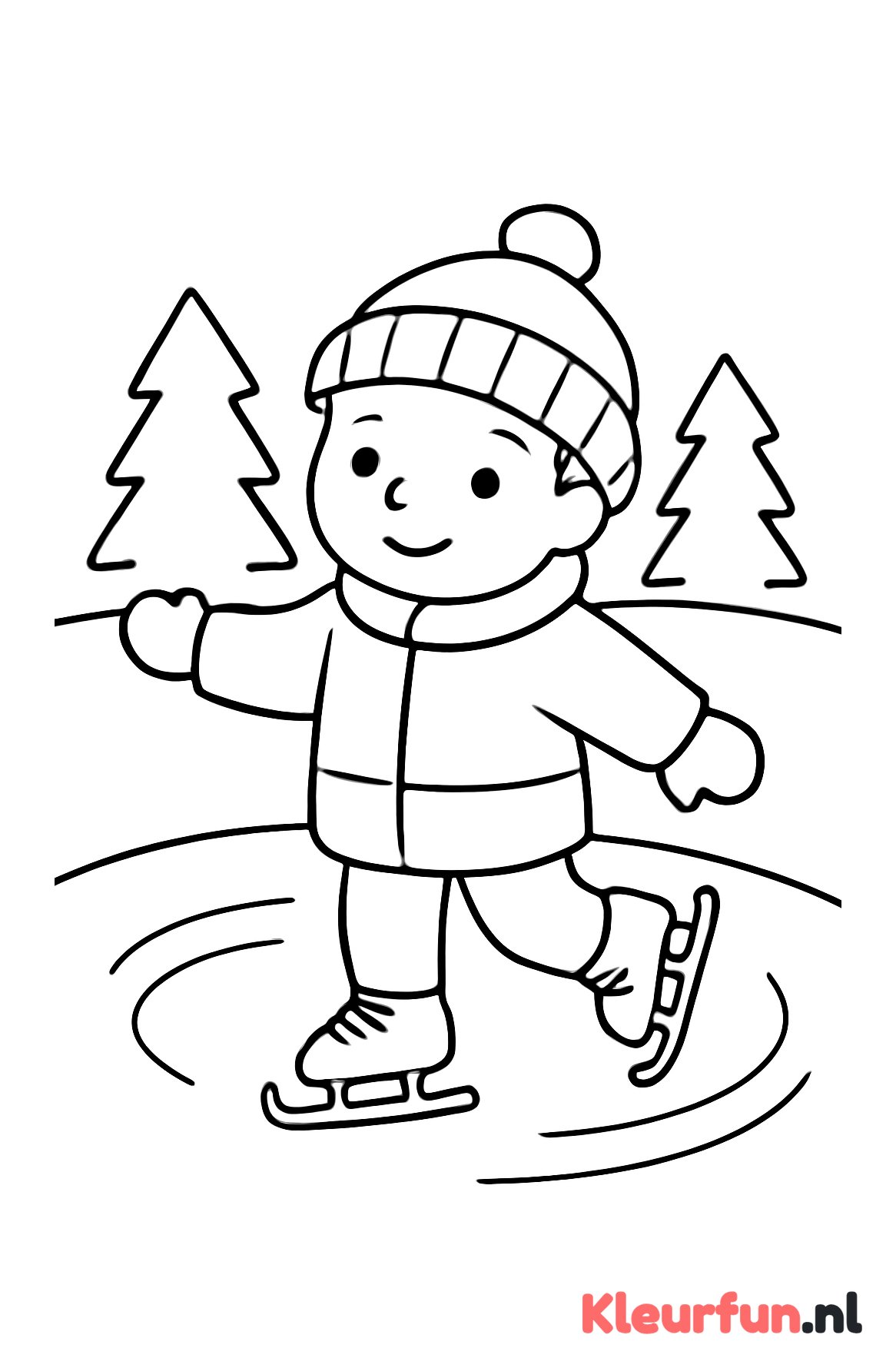 Kind Schaatsen op Vijver