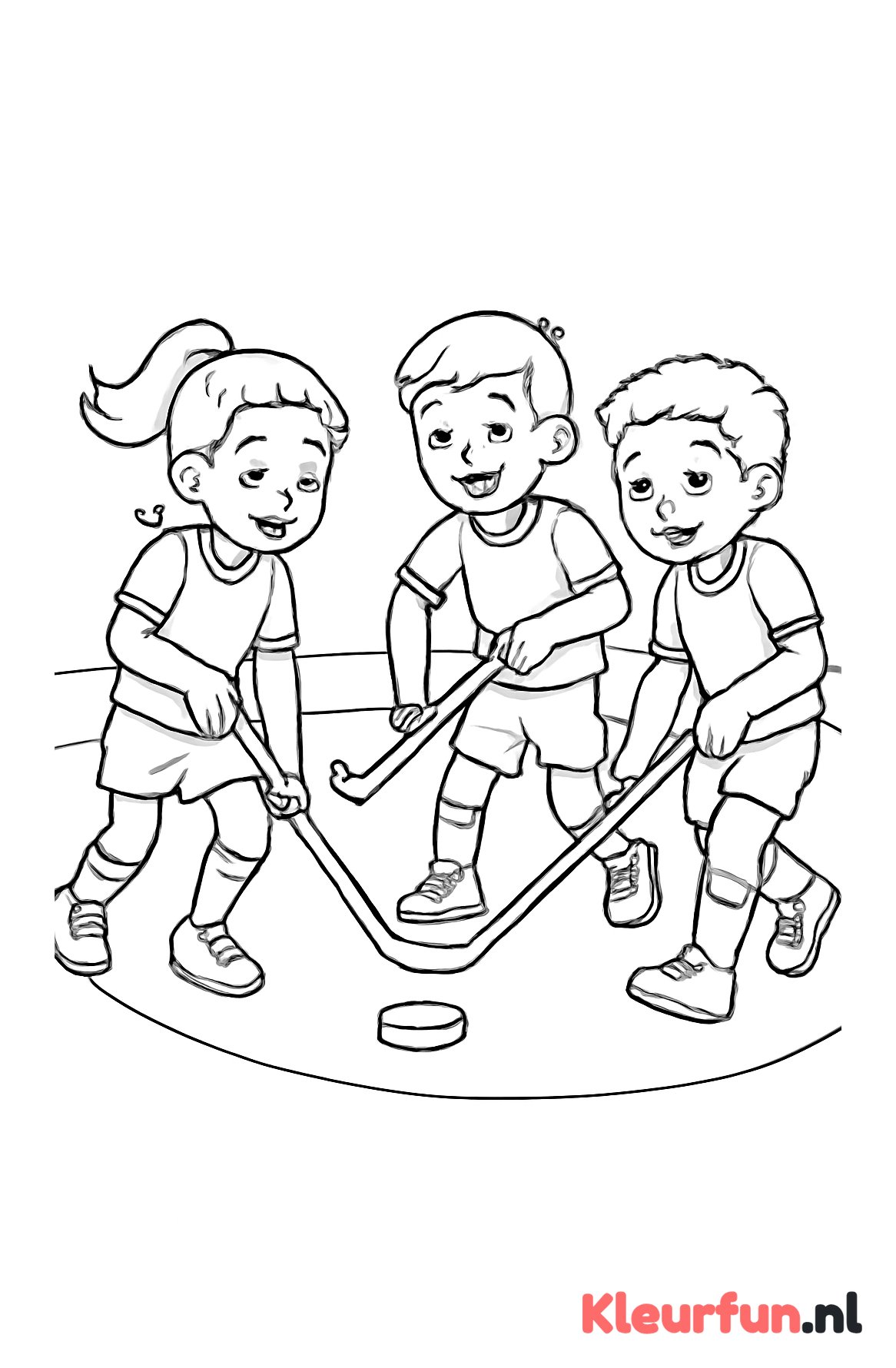 Kinderen hockey samen spelen