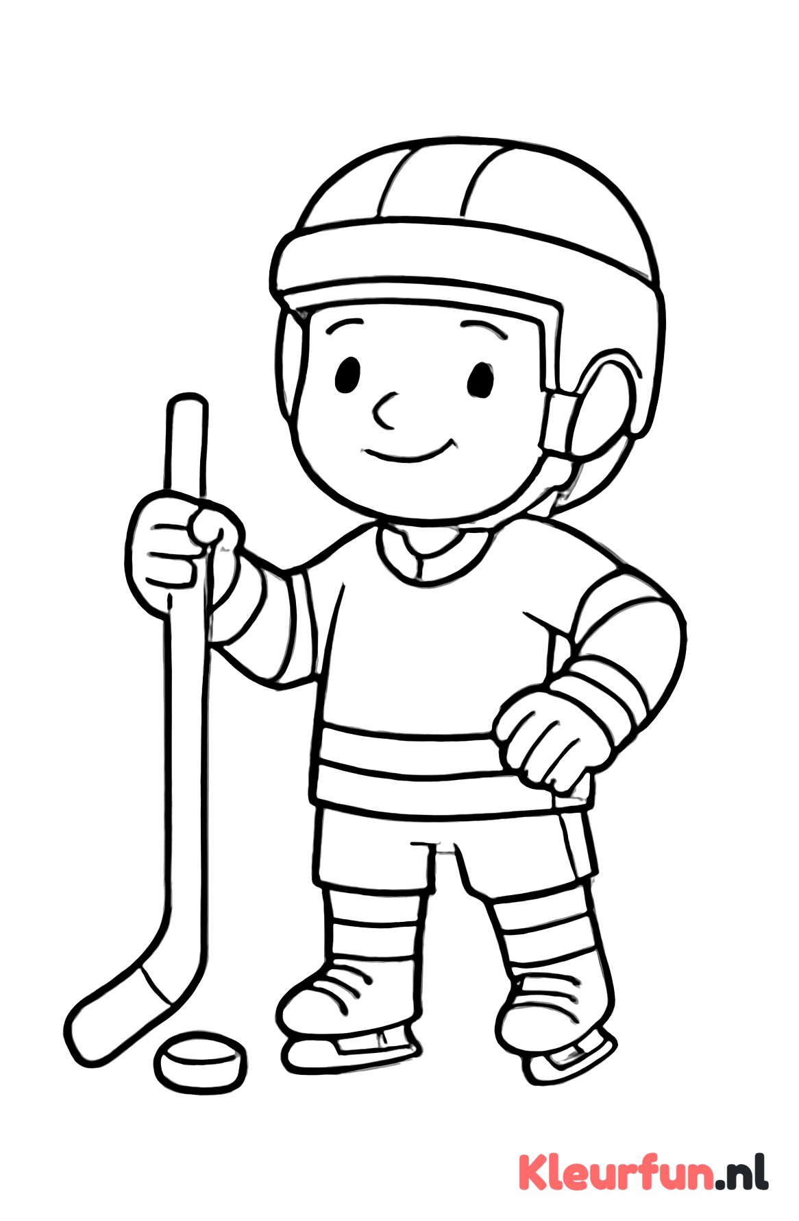 Kinderen trots met hockey uitrusting